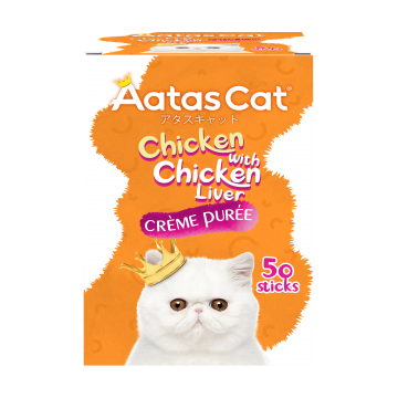 Aatas Cat Creme Puree Chicken with Chicken Liver 14g x 50 Sachets
